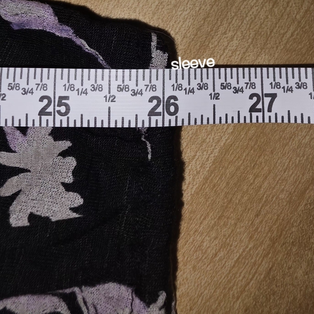 Lucky Brand Black White Floral Blouse Large #BL22 - Picture 8 of 10